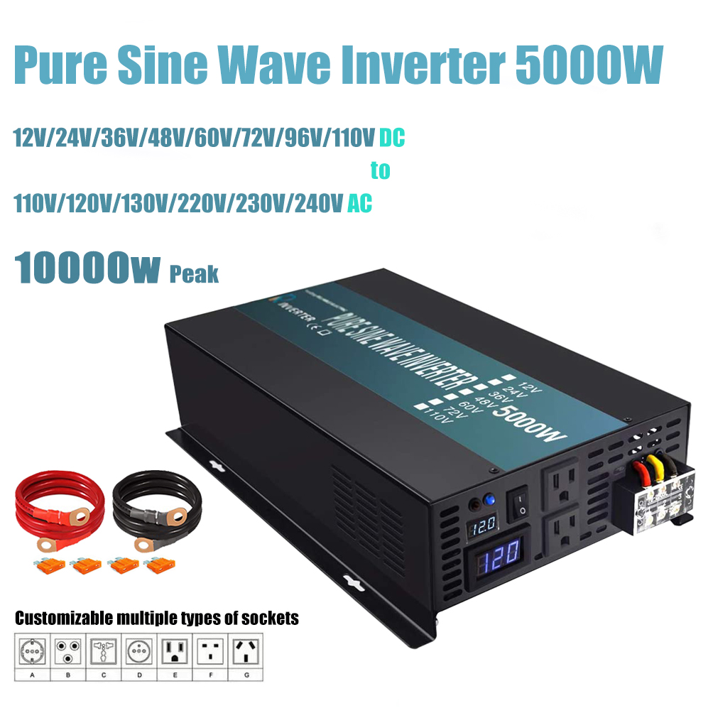 Pure Sine Wave Inverter 5000W 48V 220V - Onduleur à onde sinusoïdale pure, 5000W,