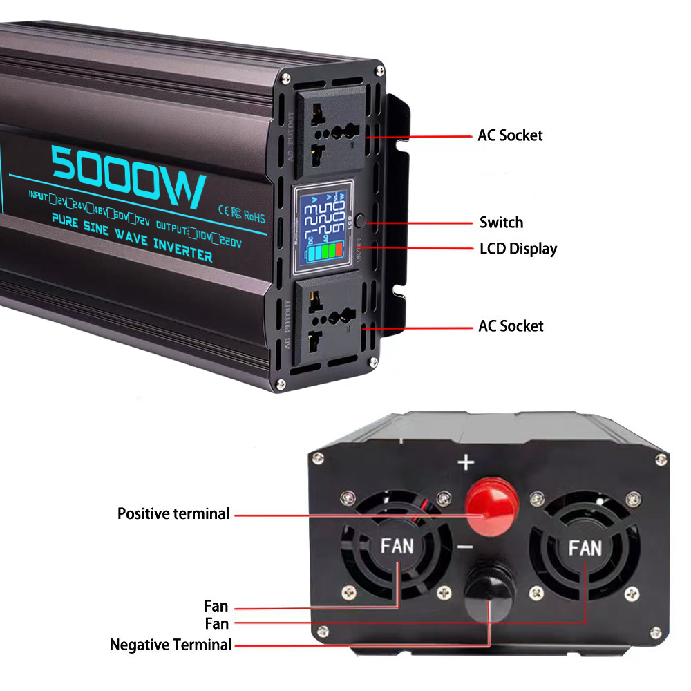 Convertisseur de tension DC ve - Pure Sine Wave Inverter 5000W 48V 220V avis et prix