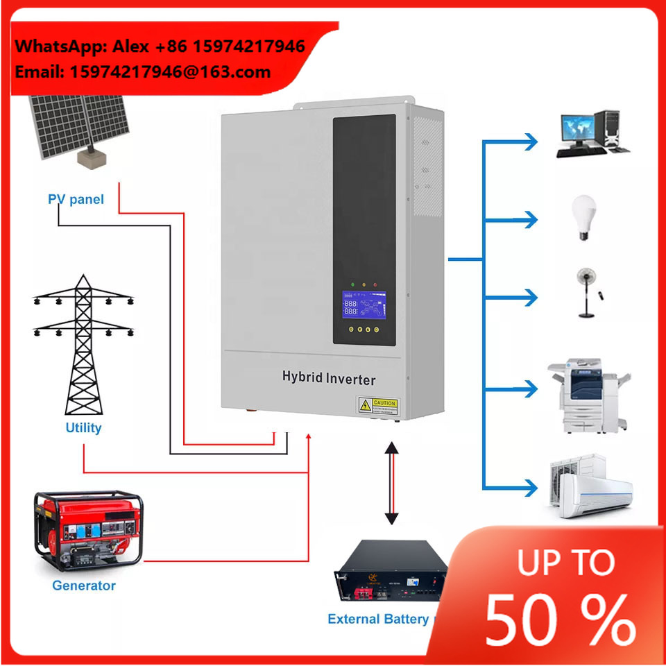 Système solaire hybride tout-e - Hybrid Solar Inverter 5.5Kw Mppt 48V avis et prix