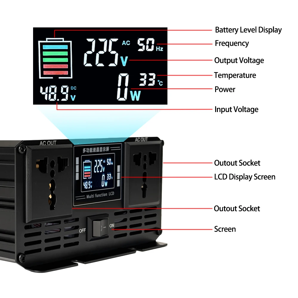 Convertisseur d'énergie à onde - Pure Sine Wave Inverter 5000W 48V 220V avis et prix