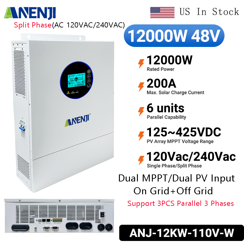 Onduleur solaire hybride ANENJ - Off Grid Solar Inverter 48V 6000W avis et prix