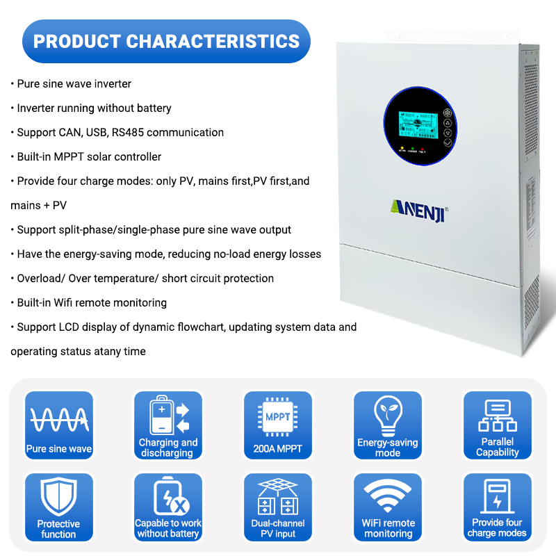 Onduleur solaire hybride ANENJ - Off Grid Solar Inverter 48V 6000W avis et prix