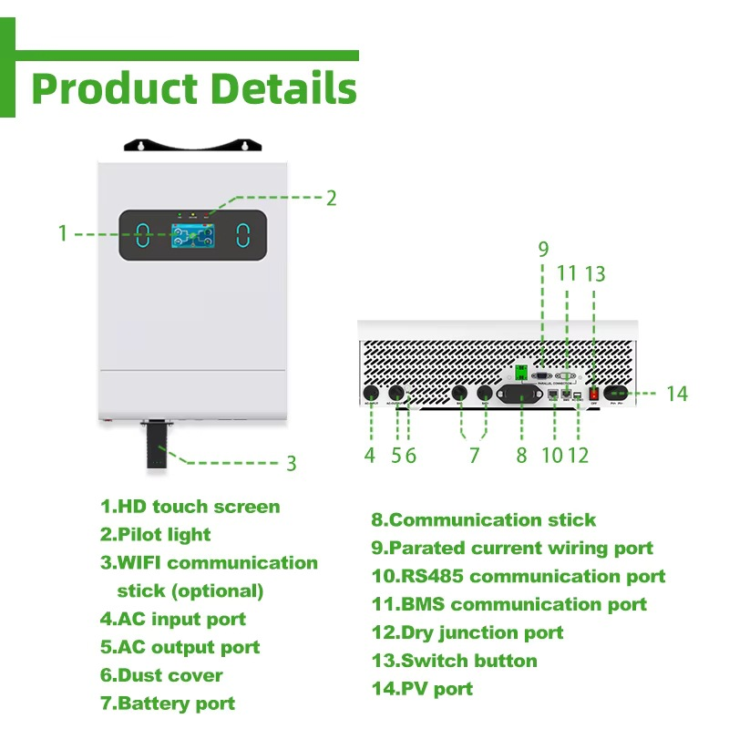 Onduleur Solaire Hybride 6KW 8 - Split Phase Inverter 10Kw 110V 220V avis et prix